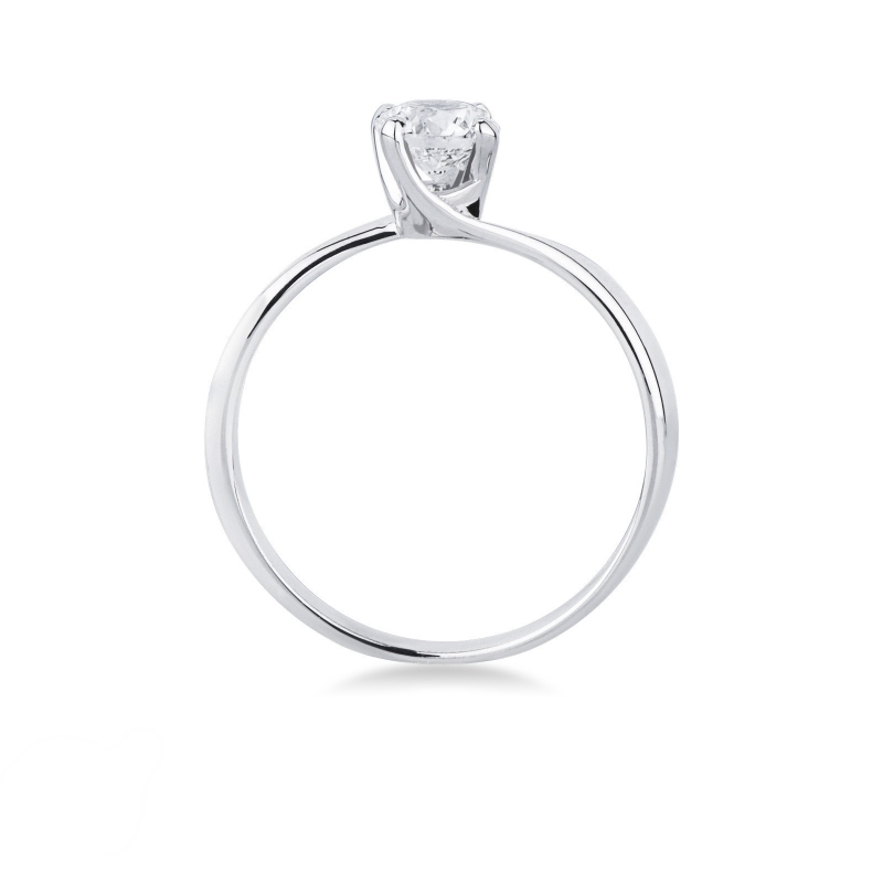 Bague brillante 0,50 ct or blanc 18k