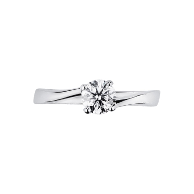 Bague brillante 0,50 ct or blanc 18k