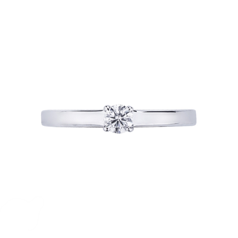 Bague solitaire diamant 0,20 ct or blanc 18k