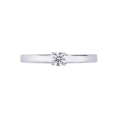 Bague solitaire diamant 0,20 ct or blanc 18k