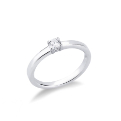 Bague solitaire diamant 0,20 ct or blanc 18k