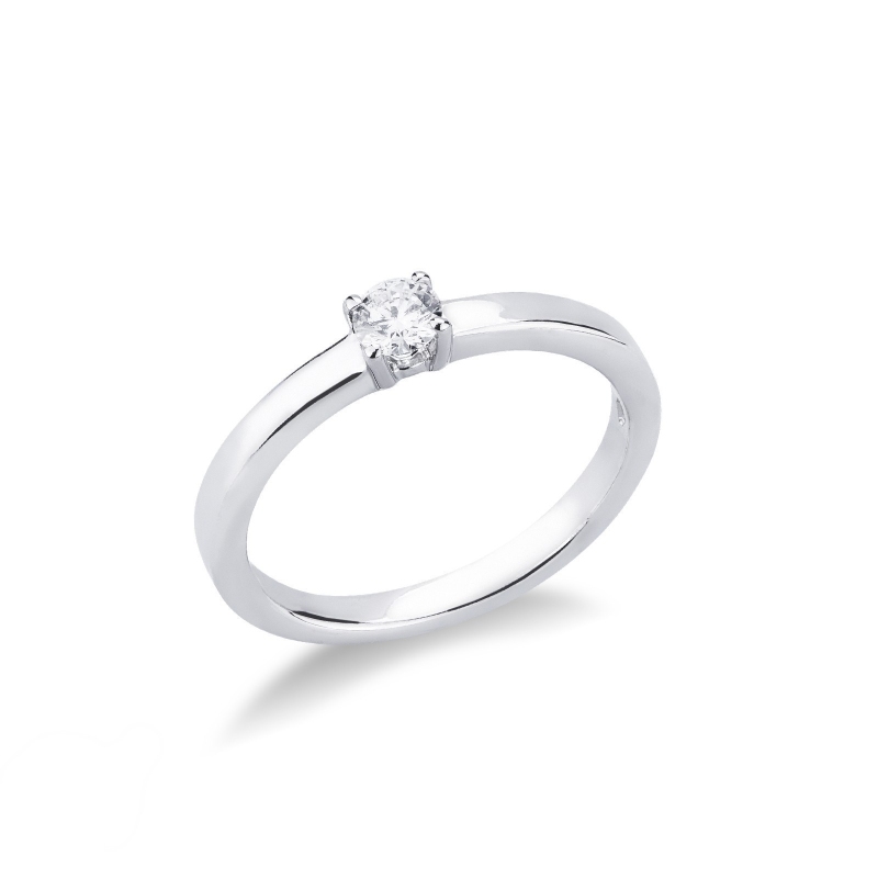 Bague solitaire diamant 0,20 ct or blanc 18k