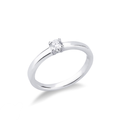 Bague solitaire diamant 0,20 ct or blanc 18k