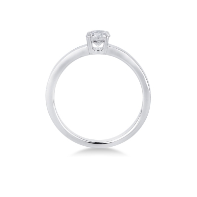 Bague solitaire diamant 0,40 ct or blanc 18k