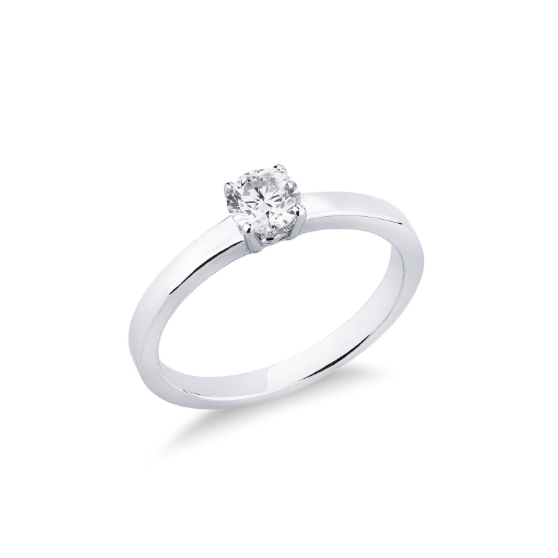 Bague solitaire diamant 0,40 ct or blanc 18k