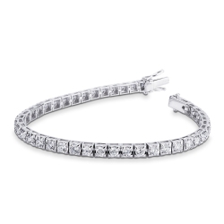 Bracelet diamants rivière tennis or blanc 18k