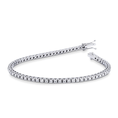 Bracelet tennis homme et femme en or blanc 18k