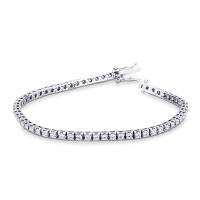 Tennis bracelet homme femme diamants or blanc 18k 
