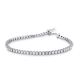 Bracelet diamants tennis or blanc 18k