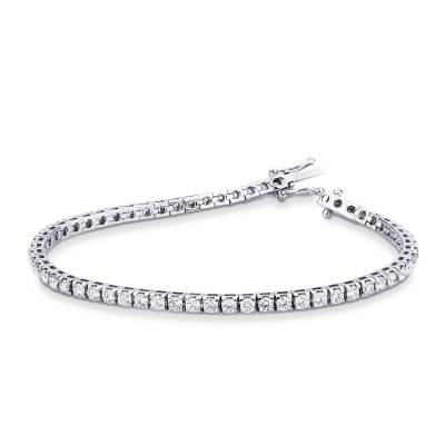 Bracelet diamants tennis or blanc 18k 