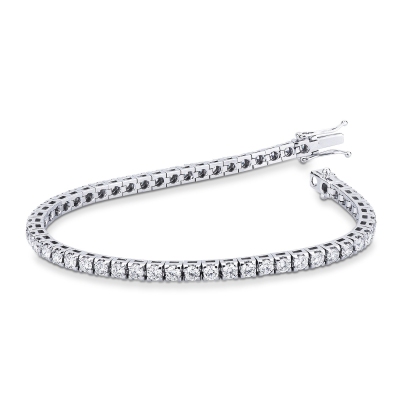 Bracelet diamants homme femme rivière or blanc 750