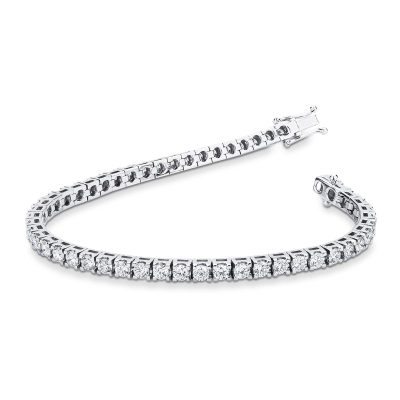 Bracelet tennis en or blanc 18k et diamants