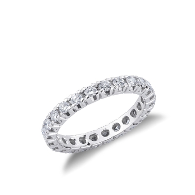 Jonc d'étérnité avec diamants et or blanc 18k