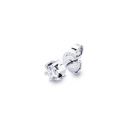 Mono boucle d oreille mono à six griffes en or blanc 18k