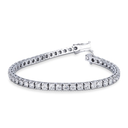 Bracelet tennis unisexe en or blanc 18K avec diamants