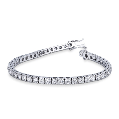 Bracelet tennis unisexe en or blanc 18K avec diamants 