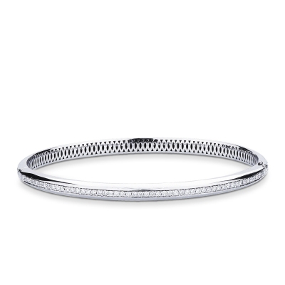 Bracelet rigide en or blanc avec diamants