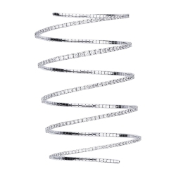Bracelet femme ressort en or blanc 18k avec diamants