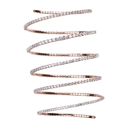 Bracelet à ressort en or rose 18k avec diamants
