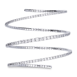 Bracelet à ressort en or blanc 18k avec diamants