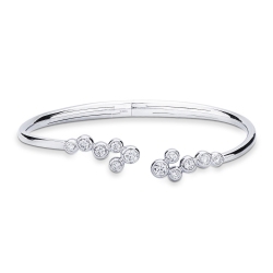 Bracelet rigide or blanc 18k avec diamants