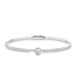 Bracelet semi-rigide en or blanc 18K avec diamants
