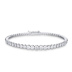 Bracelet femme semi-rigide en or blanc 18 ct avec diamants