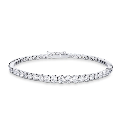 Bracelet femme semi-rigide en or blanc 18 ct avec diamants 