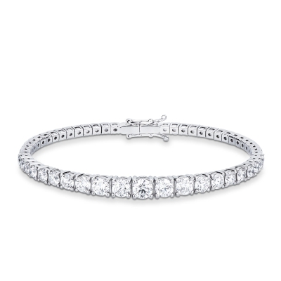 Bracelet rivière semirigide en or blanc 18 carats avec diamants