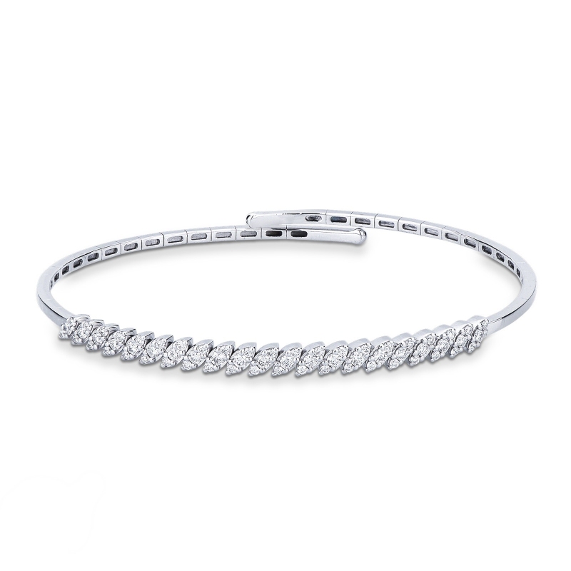 Bracelet semirigide en or blanc 18K avec diamants Bracelet semirigide en or blanc 18K avec diamants