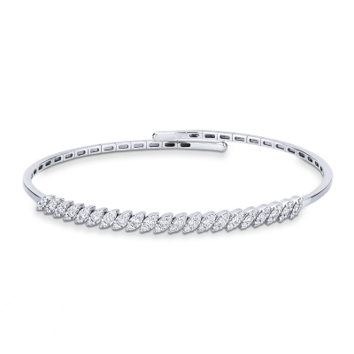 Bracelet semirigide en or blanc 18K avec diamants