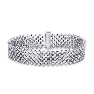 Bracelet design en or 750 avec des diamants