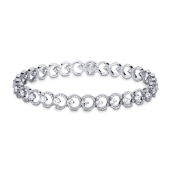 Bracelet femme design en or blanc 18k avec diamants