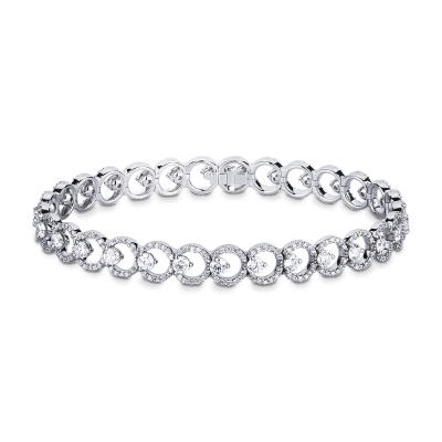 Bracelet femme design en or blanc 18k avec diamants 