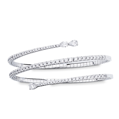 Bracelet semi-rigide en or blanc 18k avec diamant