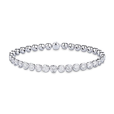  Bracelet Tennis en Or Blanc 18k serti de diamants ronds