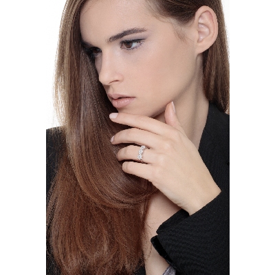 Bague Trilogy Illusion en or blanc 18 carats avec diamants