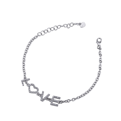 Bracelet personnalisé  LOVE  en or 18 carats et diamants 