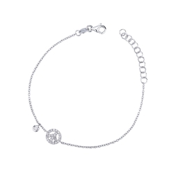 Bracelet Peace&Love en or blanc 18k et diamants