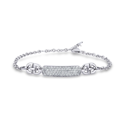 Bracelet homme en or blanc 18 carats avec des diamants