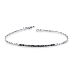 Bracelet pour homme en diamants noirs en or blanc 18k