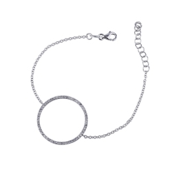 Bracelet en or blanc 18k avec un cercle 25 mm Diamants