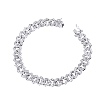 Bracelet maillons Cuban Link diamants
