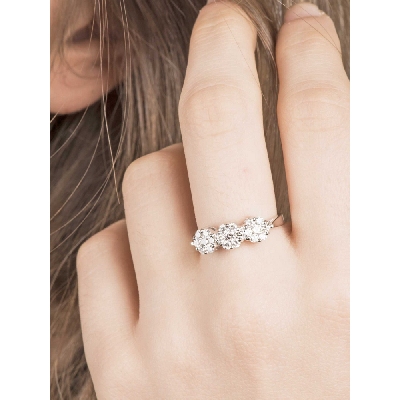  Bague trilogy en or blanc 18k avec diamants 