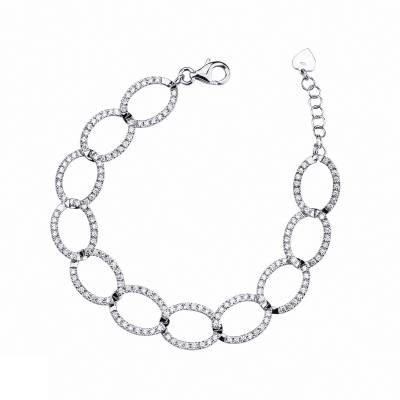 Bracelet femme en or blanc avec diamants
