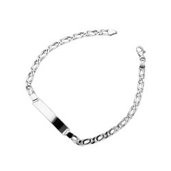 Bracelet avec plaque en or blanc 18 carats