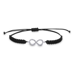 Bracelet infini en or blanc 18k diamants