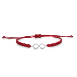 Bracelet avec symbole infini en or blanc 18k et diamants