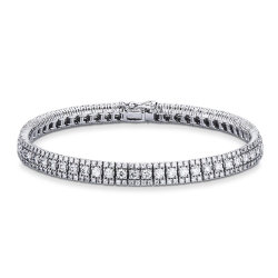 Bracelet rivière design en or blanc 18k avec diamants
