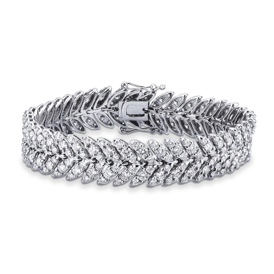 Bracelet en or blanc 18 carats avec maillons en diamants